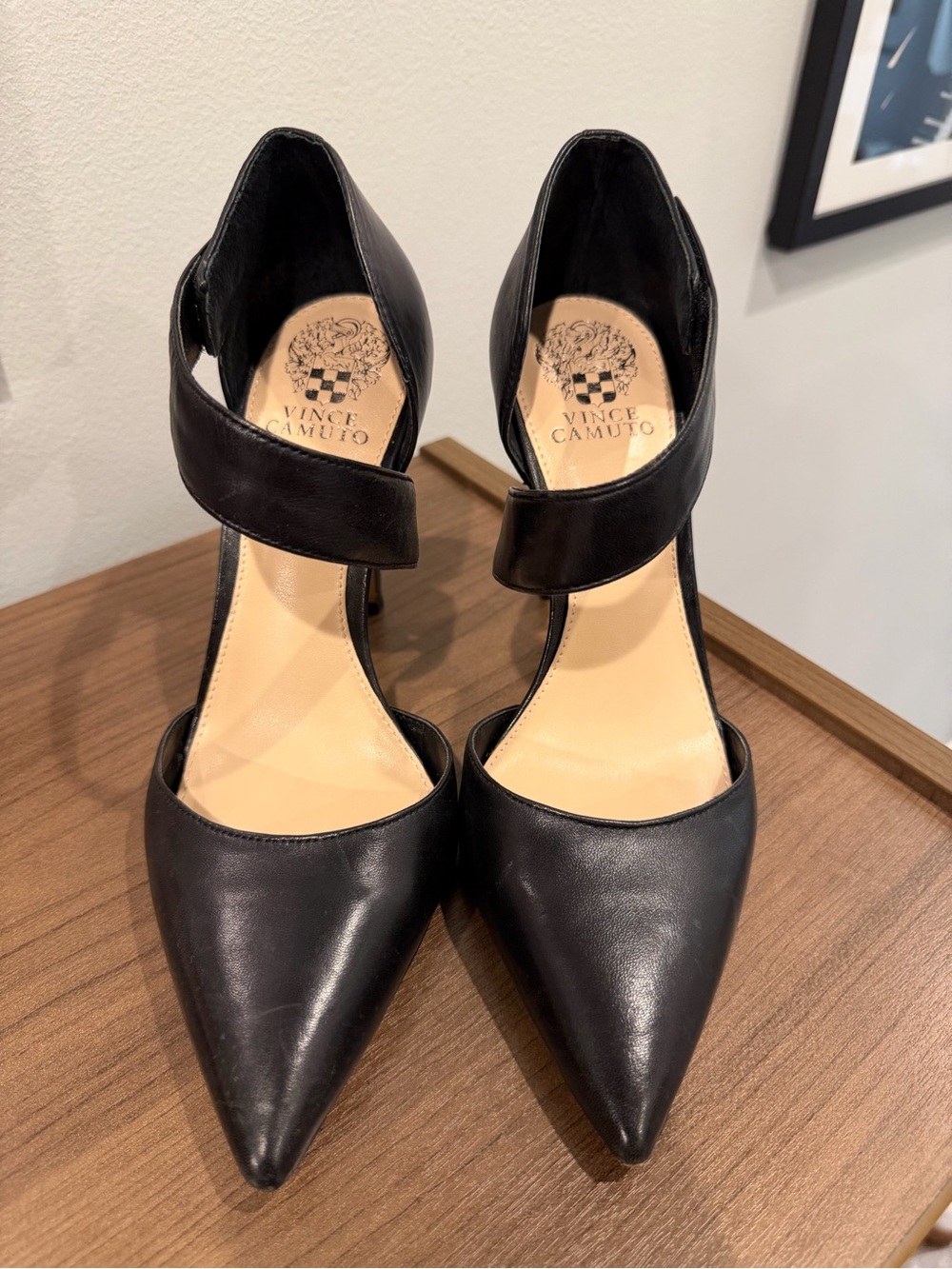 VINCE CAMUTO Carlotte
Leather Asymmetrical Strappy
Pointed Heel - Picture 2 of 14